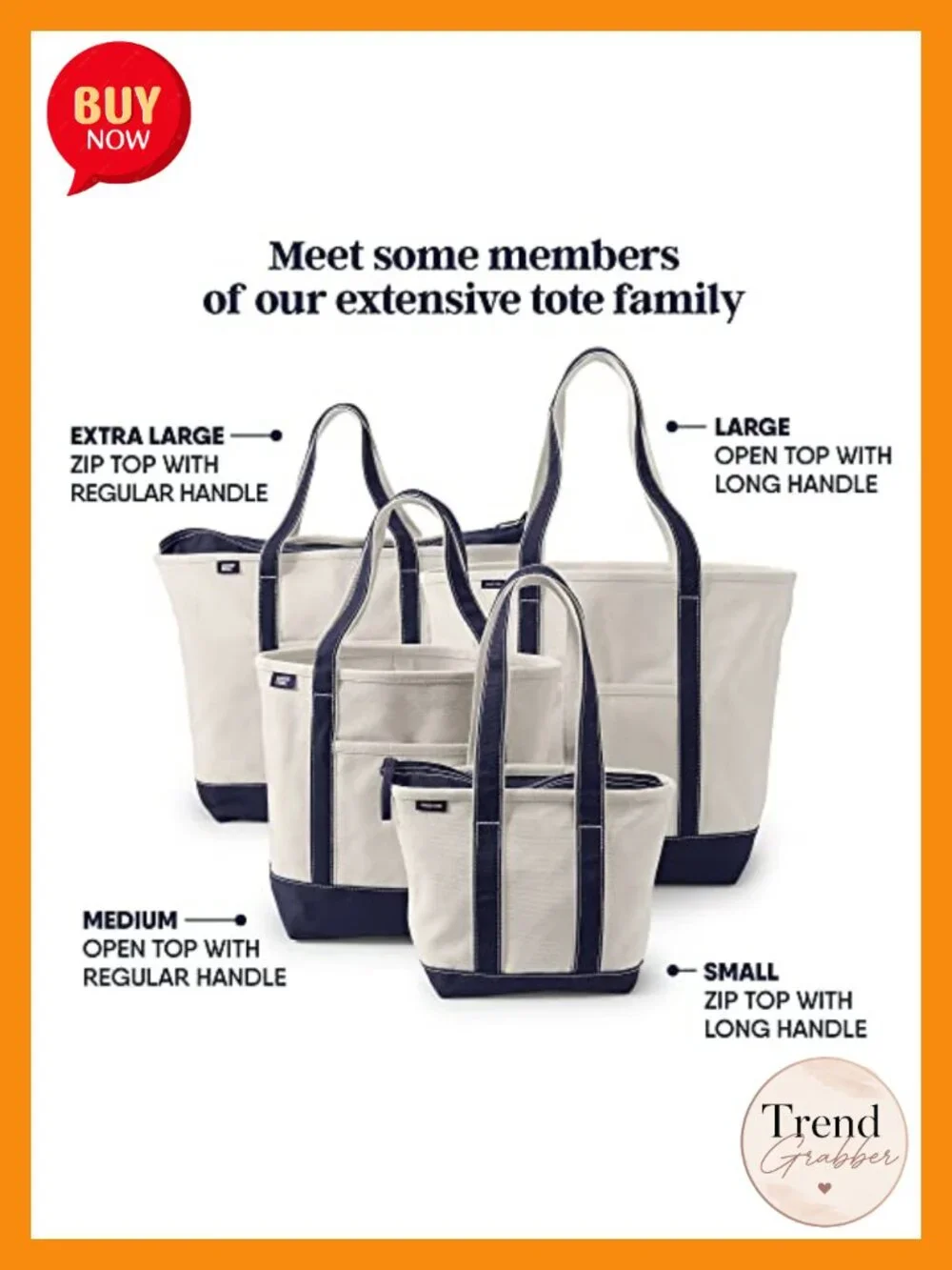 Medium Cotton Canvas Structured Open Top Tote with 5 Pockets